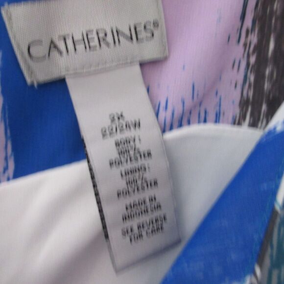 Catherines Dress Plus 2X Midi Artsy Flowy Sleeveless NWT $79 Asymmetrical - Picture 6 of 13